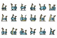 Exercise bike icons set vector flat Product Image 1