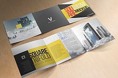 Square Tri-fold Brochure Mock-ups Product Image 3