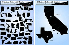 50 united states map with capital vector states with capital Product Image 1