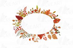 Autumn frames watercolor clip art pack, fall design borders Product Image 9