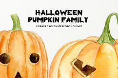 Halloween Pumpkin Family Clipart, Personalised Print Creator Product Image 4