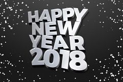 Happy New Year 2018 Text Mock Up Product Image 4