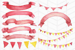 16 Watercolor Banners and Banderitas Product Image 3