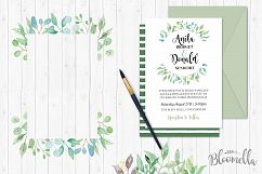 Watercolor Leaf Frames Green Leaf Clipart Borders Product Image 6