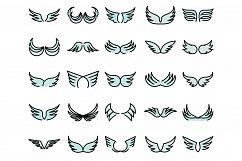 Wings icons set vector flat Product Image 1