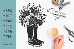 Flower Wellies - SVG EPS DXF PNG PDF JPG Cutting File Product Image 1