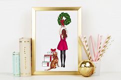 Fashion illustration - Christmas Girl 7 - Redhead Product Image 7