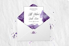 Ultra Violet Watercolor Wedding Invitation suite Product Image 3