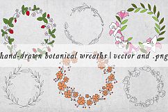 Hand Drawn Botanical Wreaths - Vector Product Image 1