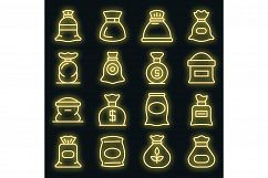 Sack icons set vector neon Product Image 1