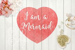 mermaid svg cut file for silhouette, cameo, I am a mermaid heart Product Image 1