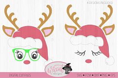 Reindeer svg, reindeer face svg, Christmas svg, kids svg Product Image 4