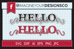 Hello Beautiful Knockout SVG Digital Cut File Product Image 1