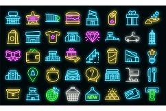 Mall icons set vector neon Product Image 1