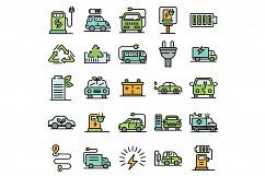 Electrical refueling icons vector flat Product Image 1