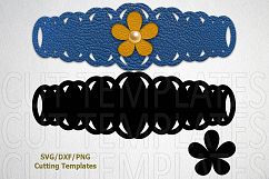 Leather Cuff Bracelet svg dxf files for laser machine cut Product Image 2