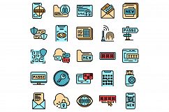 Password recovery icons set vector flat Product Image 1