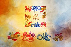 ollection of festive candles PNG watercolor set Product Image 4