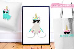 Llama unicorn graphics and illustrations Product Image 5