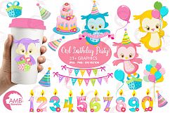 Owl Birthday Surprise clipart, graphics, illustrations AMB-1186 Product Image 1