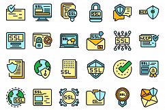 SSL certificate icons set vector flat Product Image 1