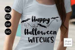 Happy Halloween Witches SVG Cut File, Halloween Cut Files Product Image 1