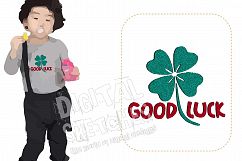 Good Luck Cloverleaf Machine Embroidery Design 3 Sizes Product Image 1