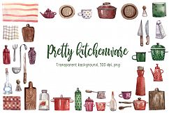 Tiny Kitchen - Watercolor Clip Art Set Product Image 6