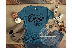 Bella Canvas Mockup 6004 Women's TShirt Heather Teal Fall Product Image 1