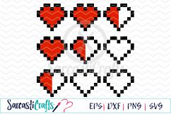 8bit Hearts - Digital Printable - Cuttable File - Digital Download - SVG EPS PNG DXF  Product Image 1