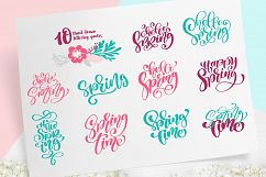 Spring vector lettering &amp; floral greeting card Product Image 3