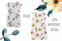 Pink watercolor flowers 12 Patterns Product Image 4