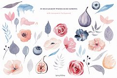 Bohemian watercolor flower Big Set Product Image 2