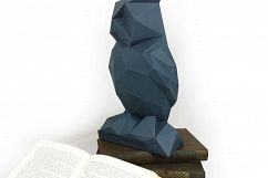 Night Owl, Papercraft Owl, Paper Owl, Animal Trophy, Loft Decor, Home Decor, 3D papercraft model, animal head, lowpoly DIY, hobby idea, DIY Product Image 6