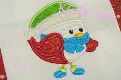 Christmas Bird 01 Machine Applique Embroidery Design Product Image 3
