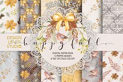 Watercolor &quot;Happy Fall&quot; digital papers pack Product Image 1