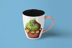Cute Halloween monster sweets clipart set with wreath Product Image 6