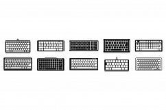 Computer keyboard icons set, simple style Product Image 1