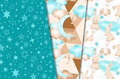 Good night bunny pattern in blue Product Image 2