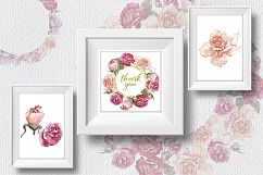 Pink and beige roses PNG watercolor set Product Image 7
