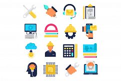 Engineering flat icons set Product Image 1