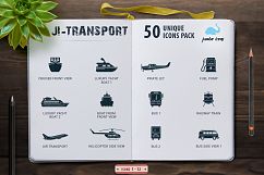 JI-Glyph Transport Icons Set Product Image 3