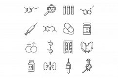 Hormones icons set, outline style Product Image 1
