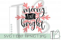 Merry and Bright SVG, Snowflake SVG Product Image 2
