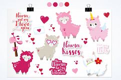 Valentine llamas graphics and illustrations Product Image 3