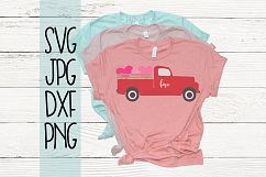 Valentines day truck, Truck with hearts, svg Product Image 2