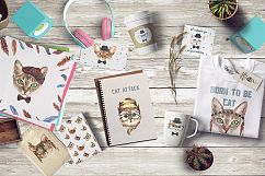 Watercolor Cats.Animal creator Product Image 5