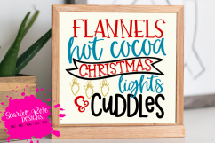 Flannels, Hot Cocoa, Christmas Lights &amp; Cuddles SVG Product Image 2