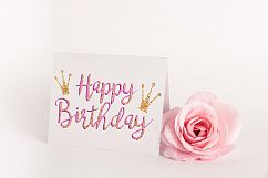 Greeting Card Mock up perspective mockup floral feminine stock photo psd smart template Horizontal 5.5 x 4.25  Product Image 2