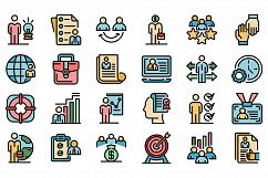 Outsource icons set vector flat Product Image 1